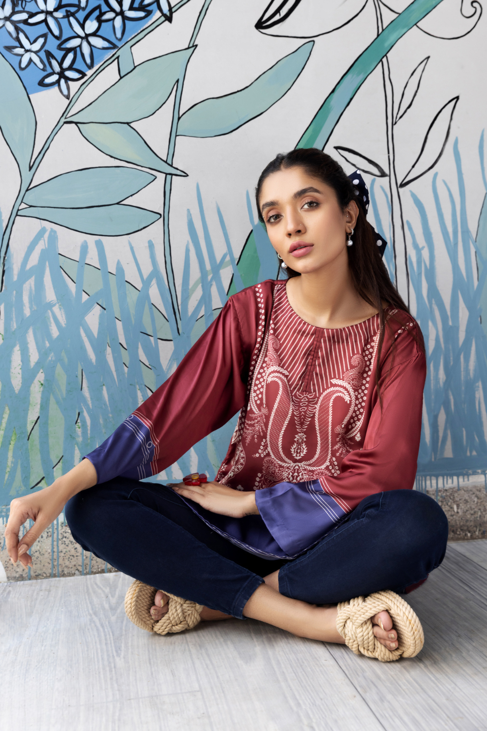 1 PC Stitched | Silk Tunic Printed Short Shirt