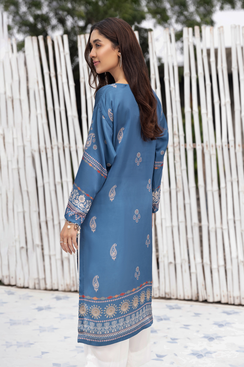 1 PC Stitched | Silk Tunic Printed Long Shirt
