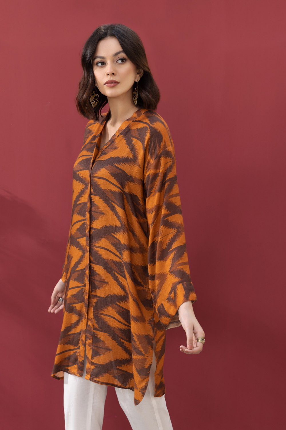 1 PC Stitched | Printed Staple Linen Shirt