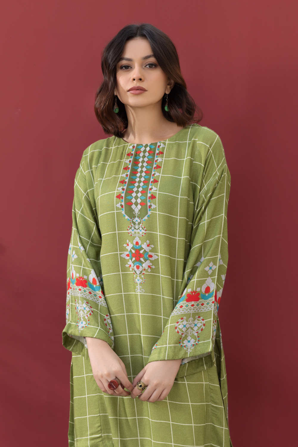 1 PC Stitched | Printed Staple Linen Shirt