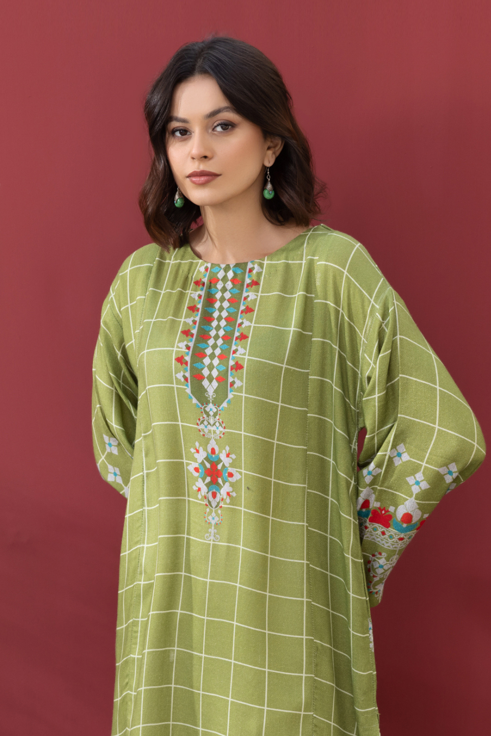 1 PC Stitched | Printed Staple Linen Shirt