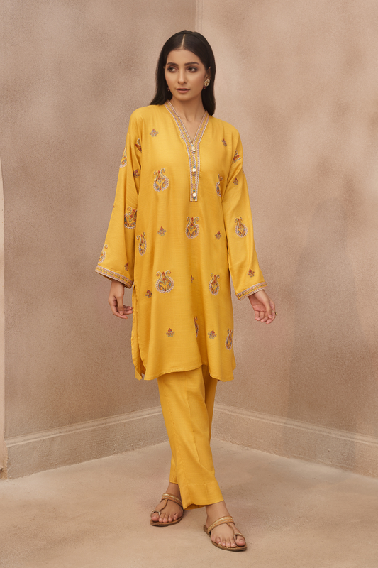 1 PC Stitched | Slub Staple Embroidered Shirt