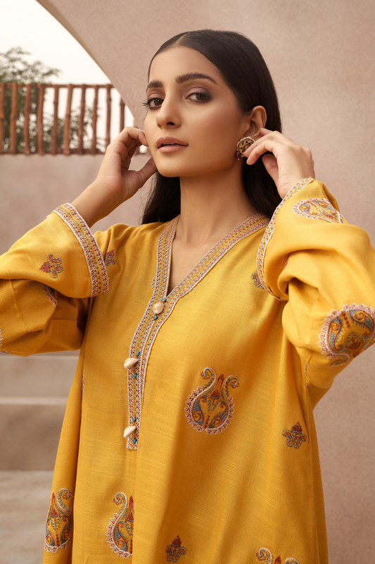 1 PC Stitched | Slub Staple Embroidered Shirt