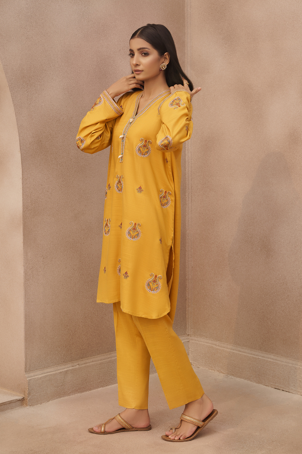 1 PC Stitched | Slub Staple Embroidered Shirt