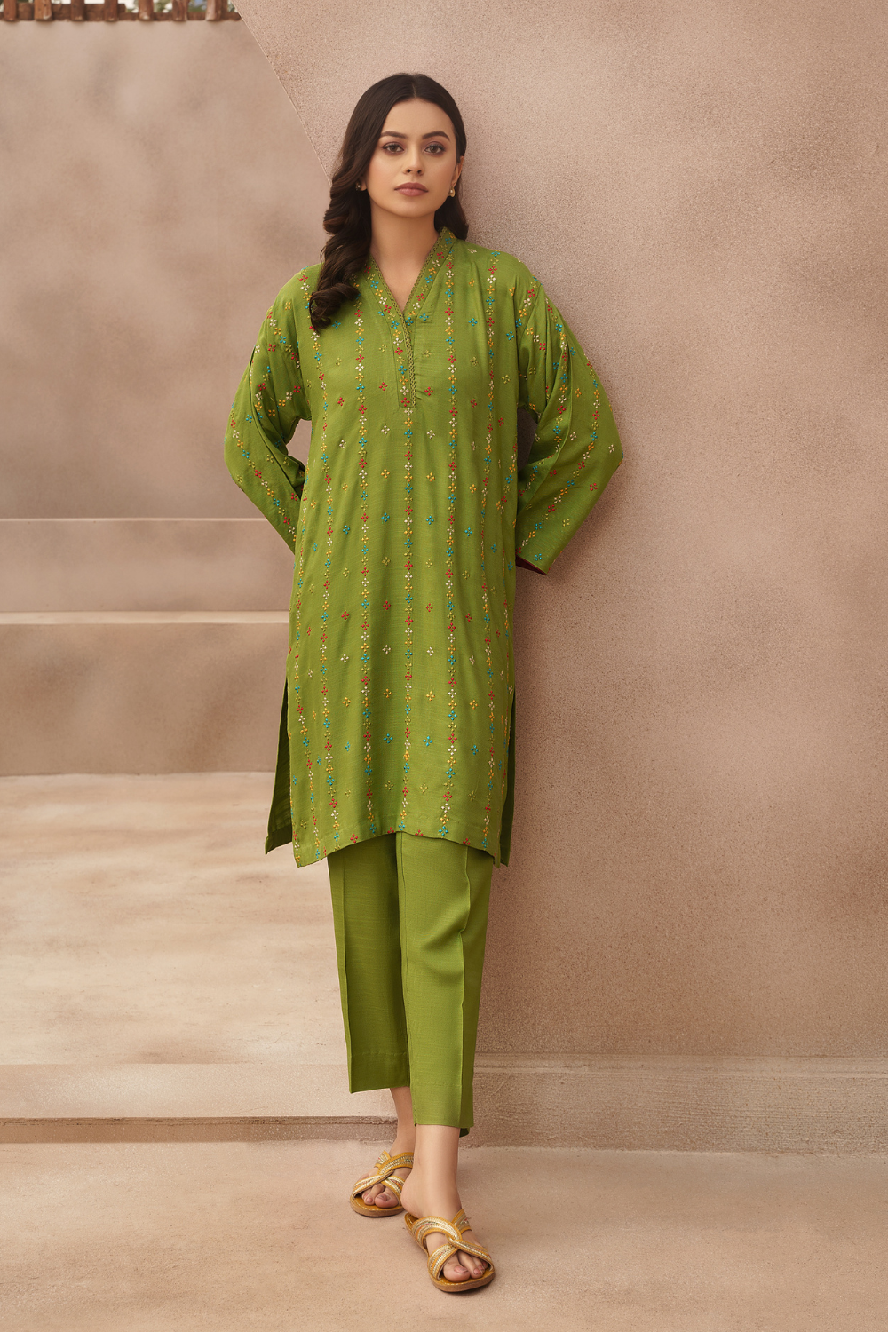 1 PC Stitched | Slub Staple Embroidered Shirt