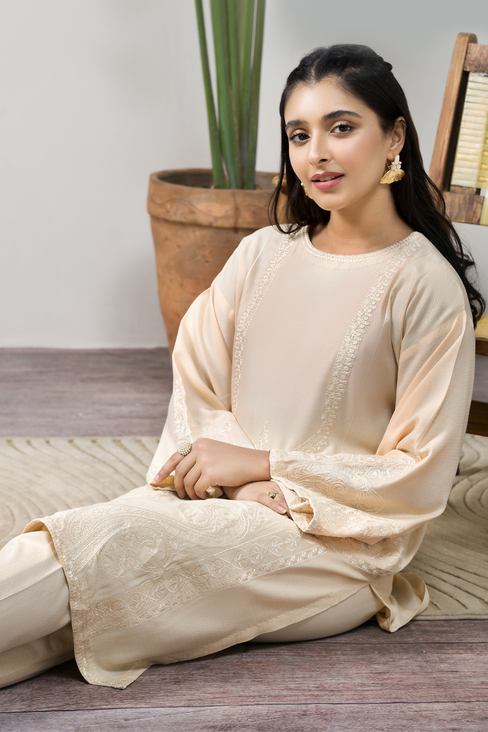 2 PC Stitched | Viscose Embroidered Shirt + Trouser