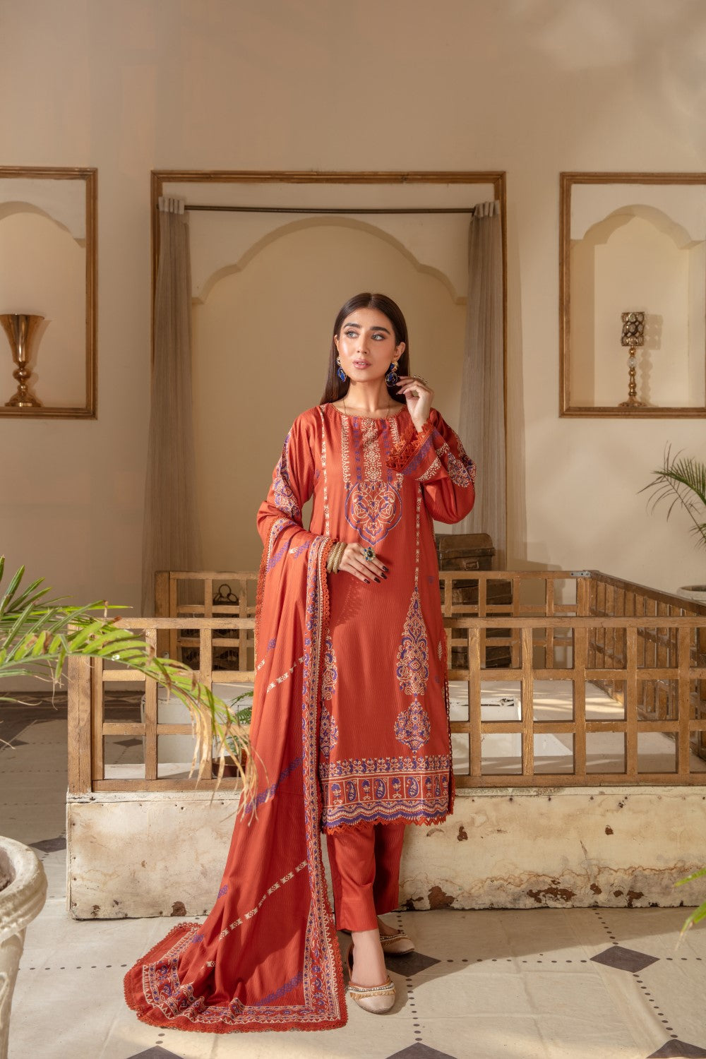 2 PC Stitched | Viscose Printed Shirt+ Duppata