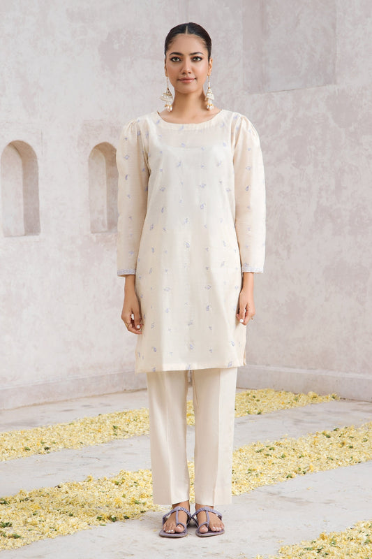 2 PC Stitched | Cotton Embroidered Shirt + Cambric Trouser