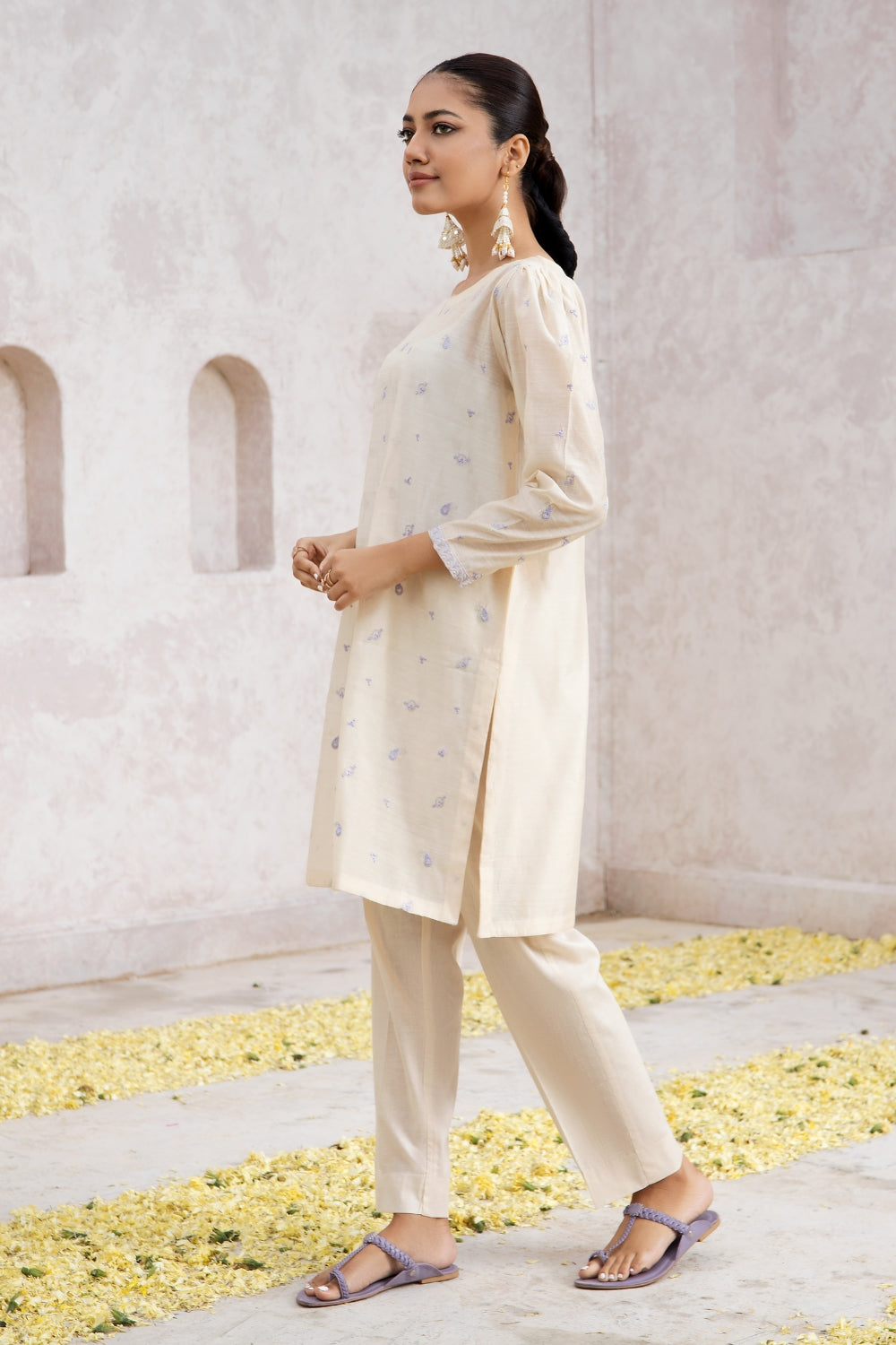 2 PC Stitched | Cotton Embroidered Shirt + Cambric Trouser