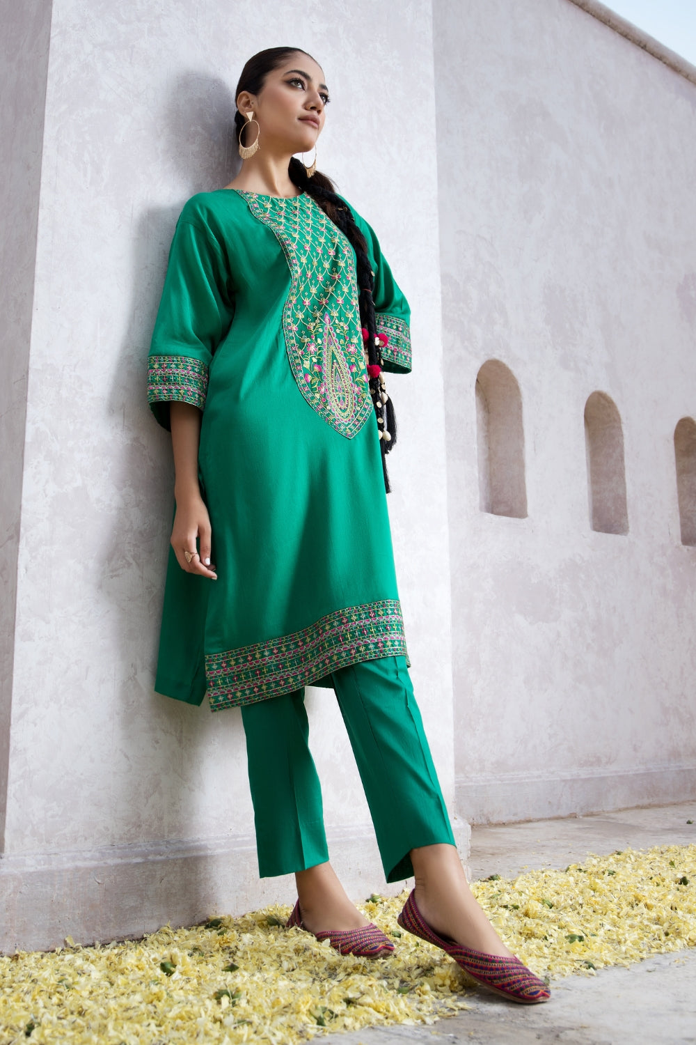 1 PC Stitched | Jacquard Embroidered Shirt