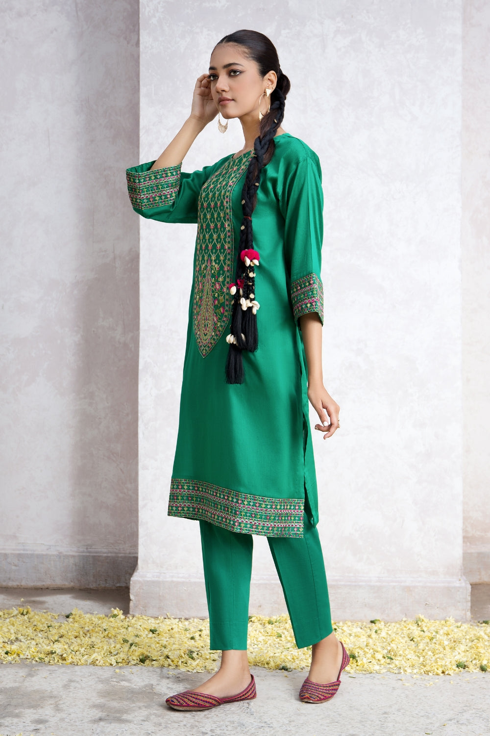 1 PC Stitched | Jacquard Embroidered Shirt