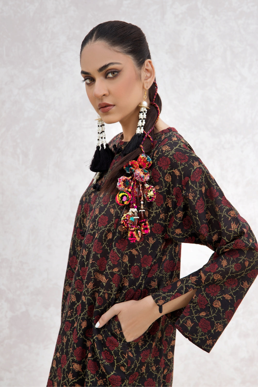 2 PC Stitched | Jacquard Shirt + Cambric Trouser