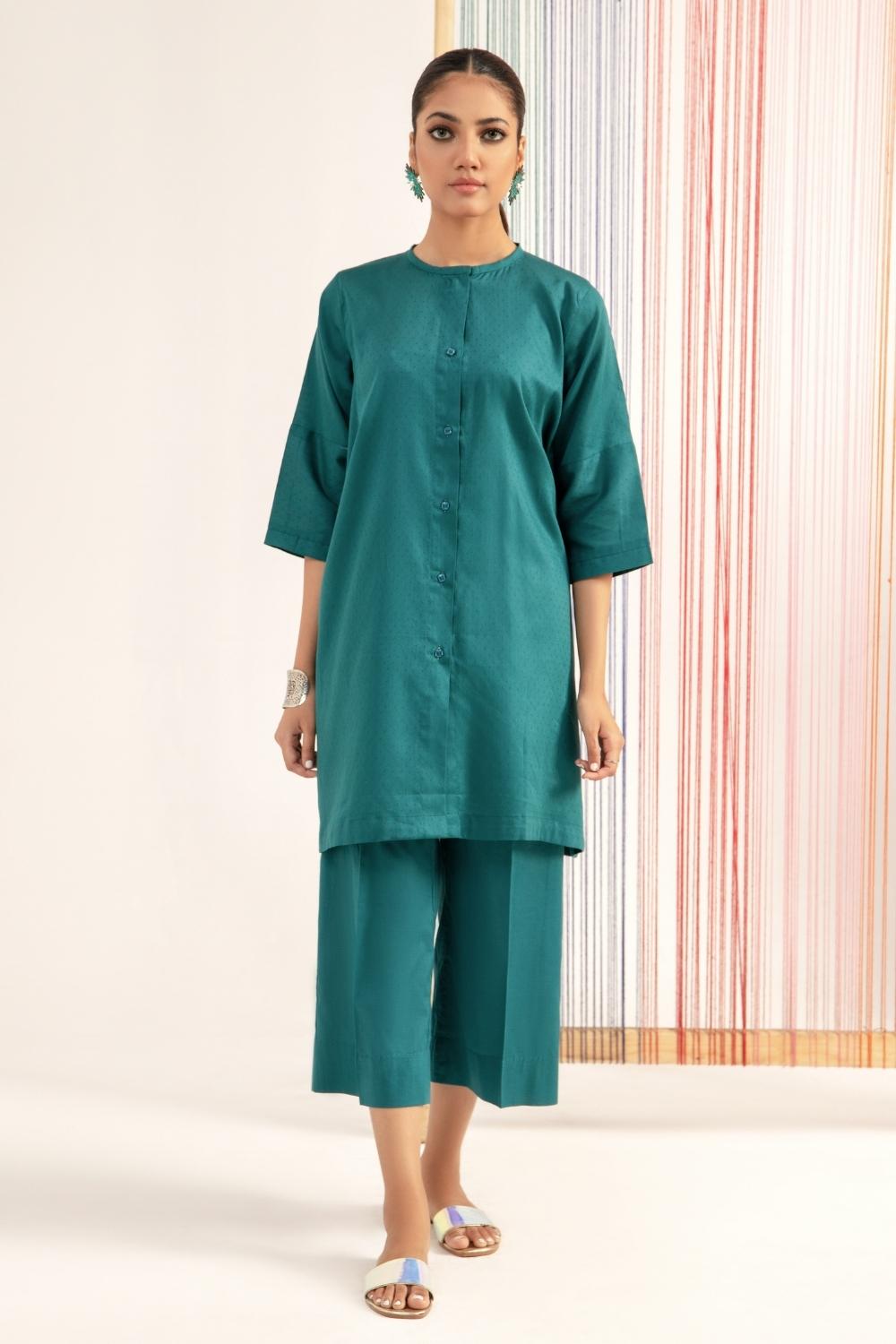 2 PC Stitched | Jacquard Shirt + Cambric Trouser