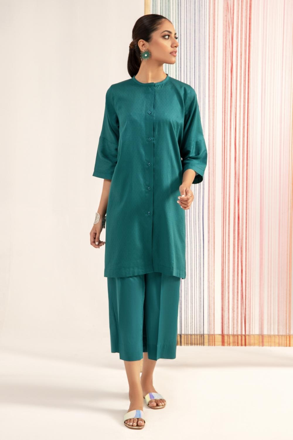 2 PC Stitched | Jacquard Shirt + Cambric Trouser