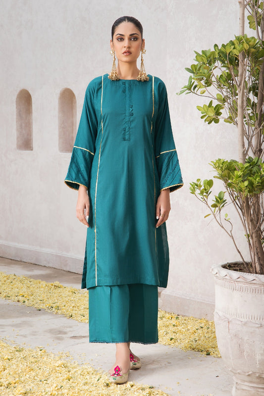 2 PC Stitched | Jacquard Shirt + Cambric Trouser