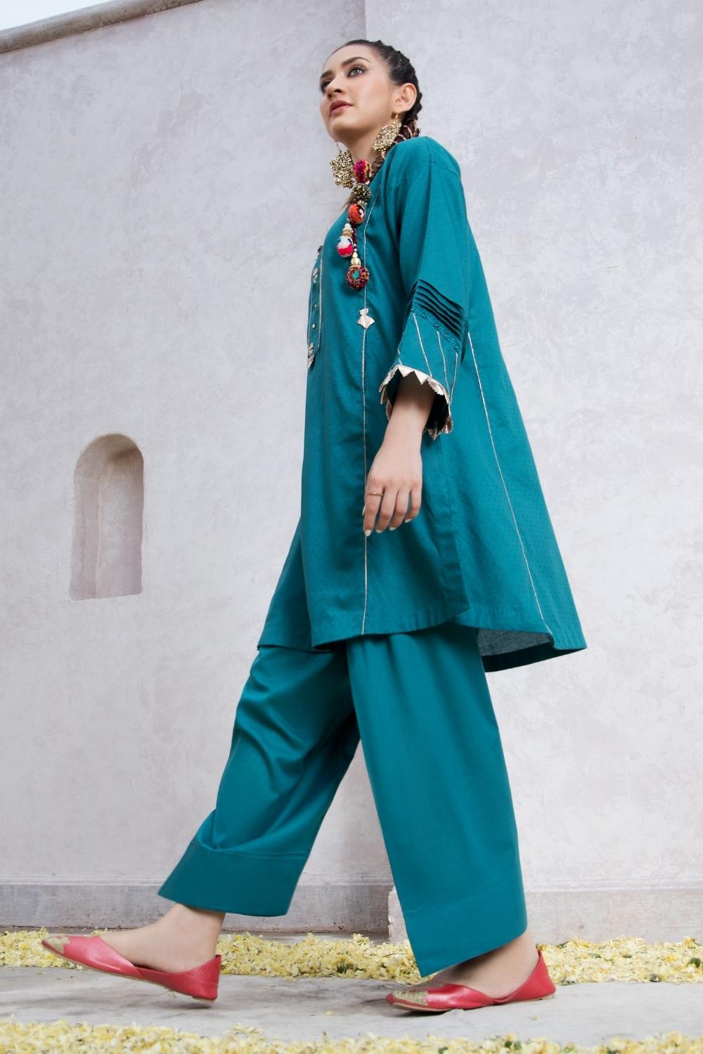 2 PC Stitched | Jacquard Shirt + Cambric Trouser