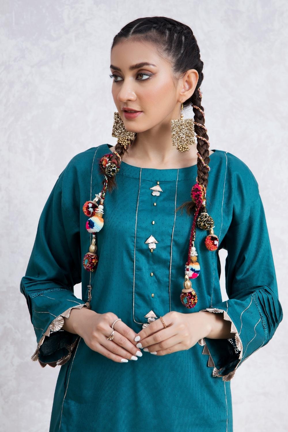 2 PC Stitched | Jacquard Shirt + Cambric Trouser