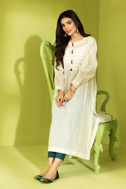 2 PC Stitched | Jacquard Shirt + Trouser