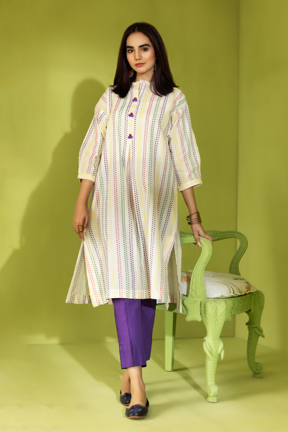 2 PC Stitched | Jacquard Shirt + Trouser