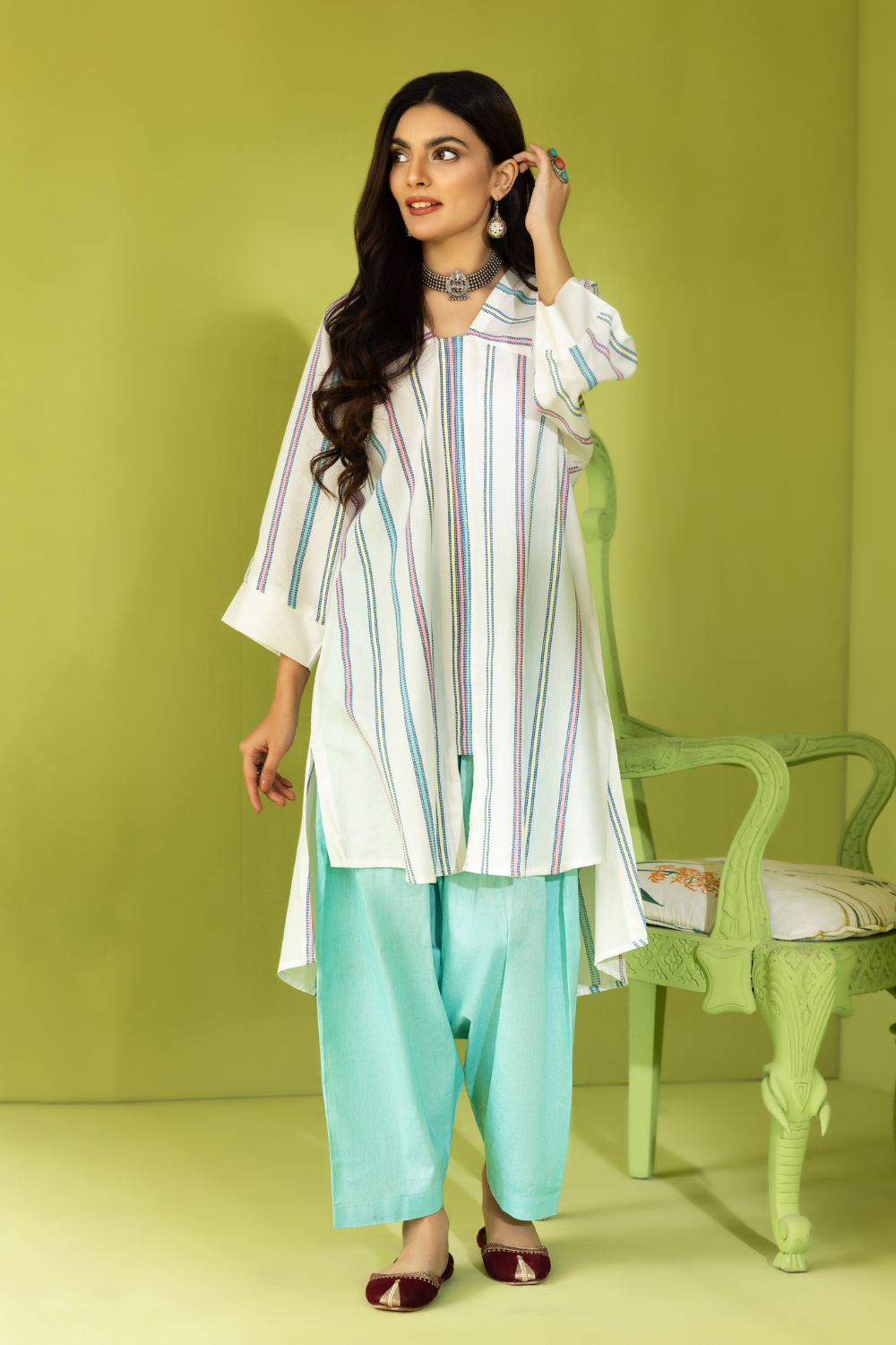 2 PC Stitched | Jacquard Shirt + Trouser