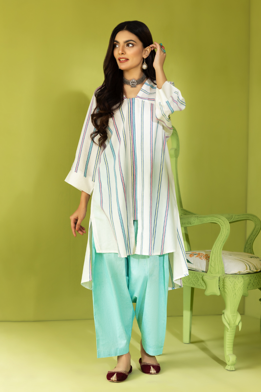 2 PC Stitched | Jacquard Shirt + Trouser