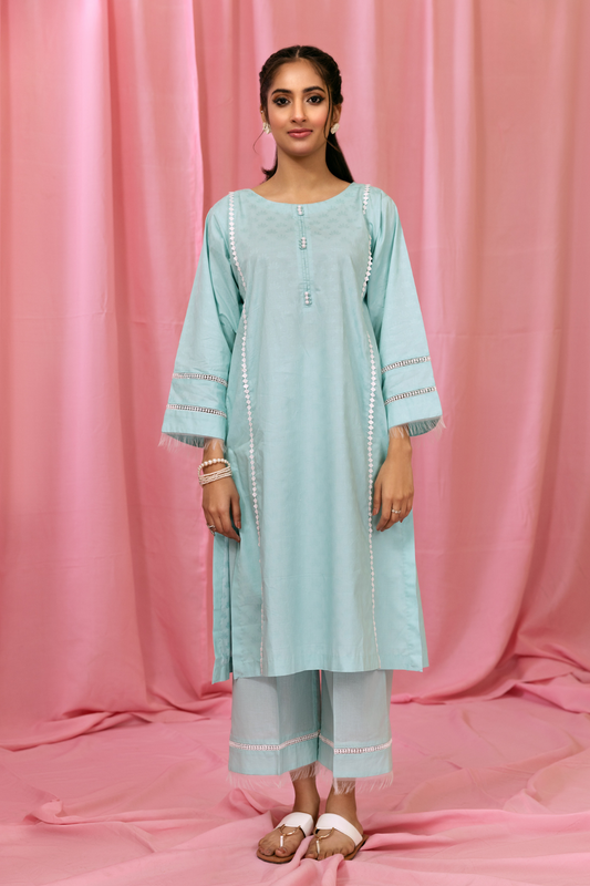 2 PC Stitched | Jacquard Shirt + Trouser