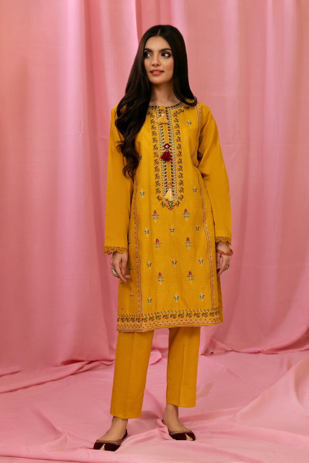 2 PC Stitched | Embroidered Jacquard Shirt + Trouser