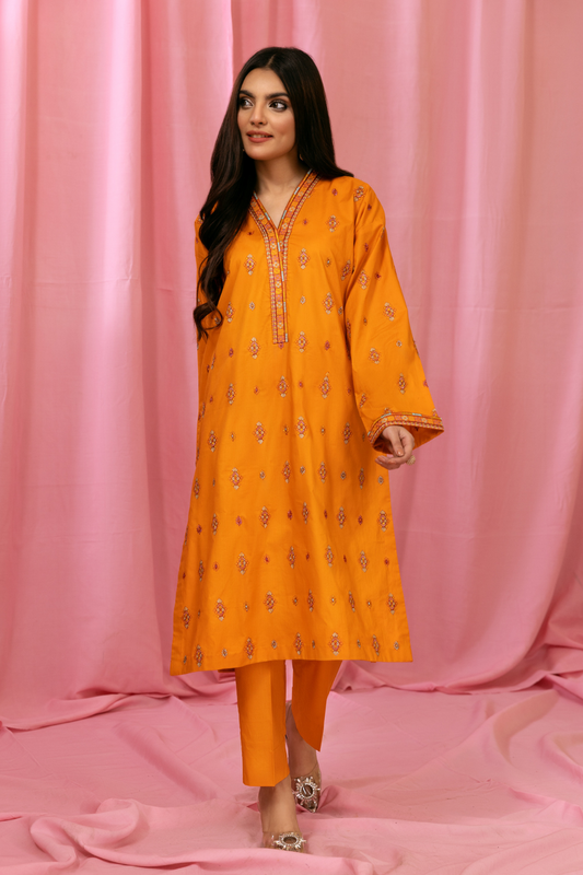 2 PC Stitched | Embroidered Lawn Shirt + Trouser