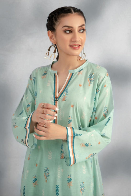 2 PC Stitched | Printed Lawn Shirt + Trouser