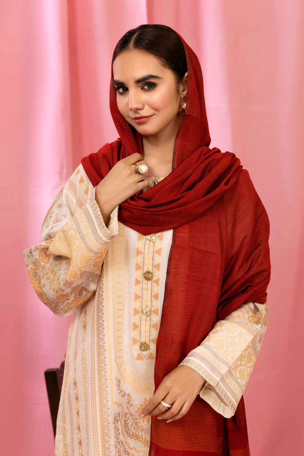 3 PC Stitched | Embroidered Jacquard Suit