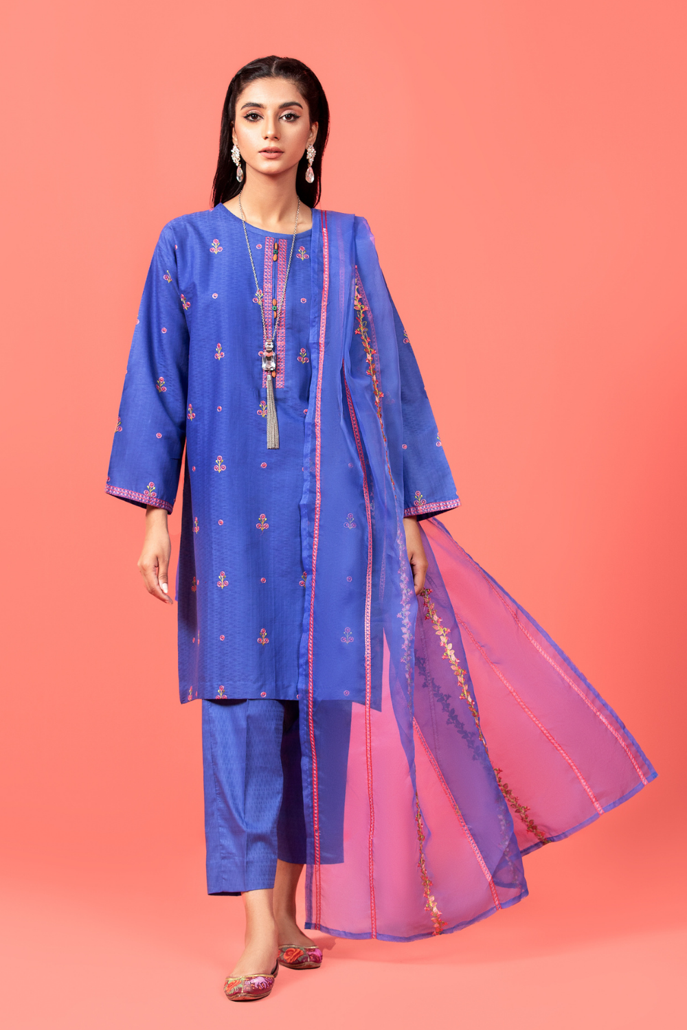 3 PC Stitched | Embroidered Jacquard Suit