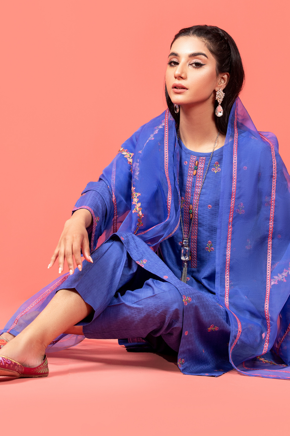 3 PC Stitched | Embroidered Jacquard Suit