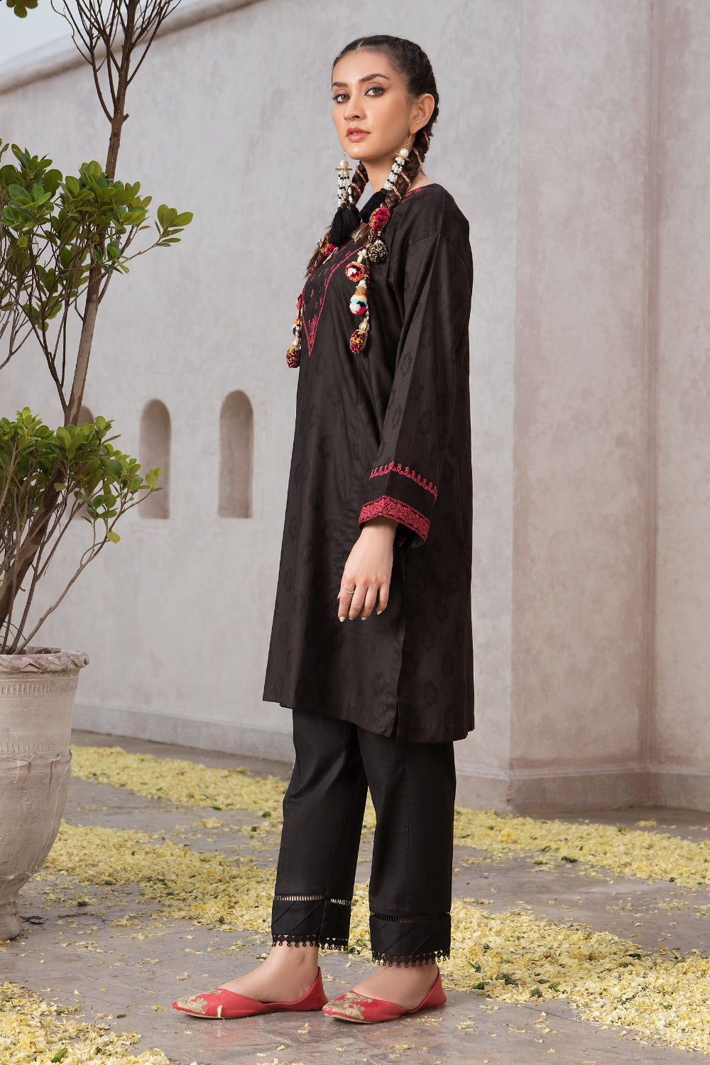 1 PC Stitched | Jacquard Embroidered Shirt