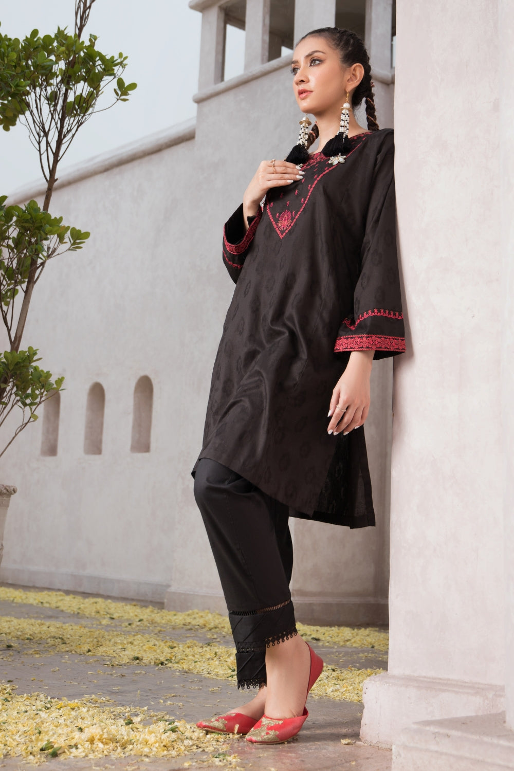 1 PC Stitched | Jacquard Embroidered Shirt