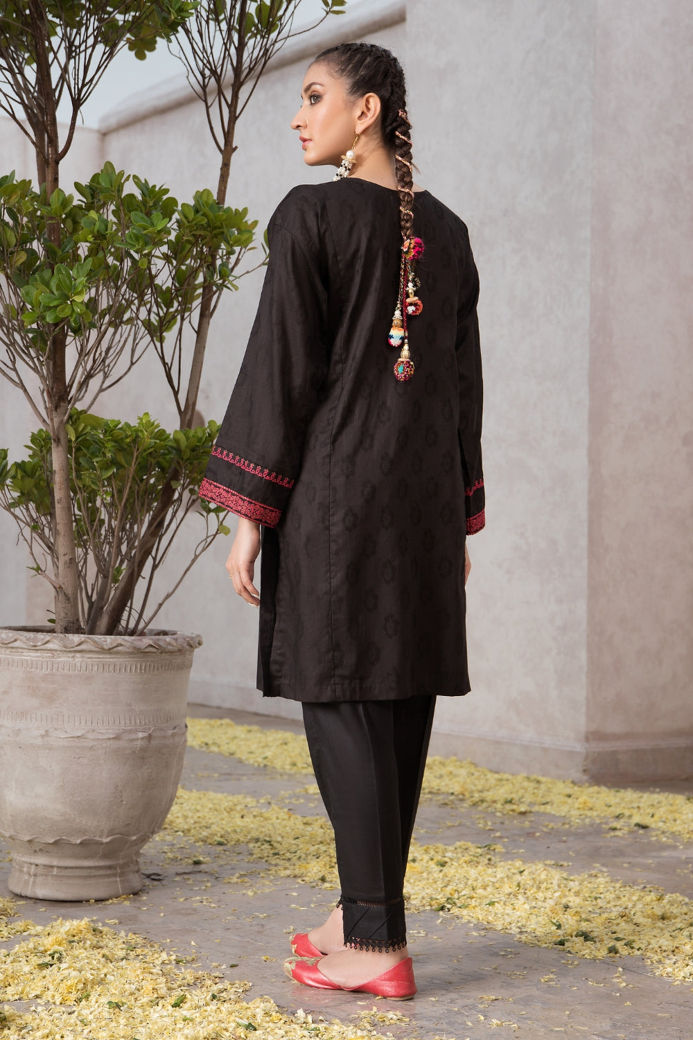1 PC Stitched | Jacquard Embroidered Shirt