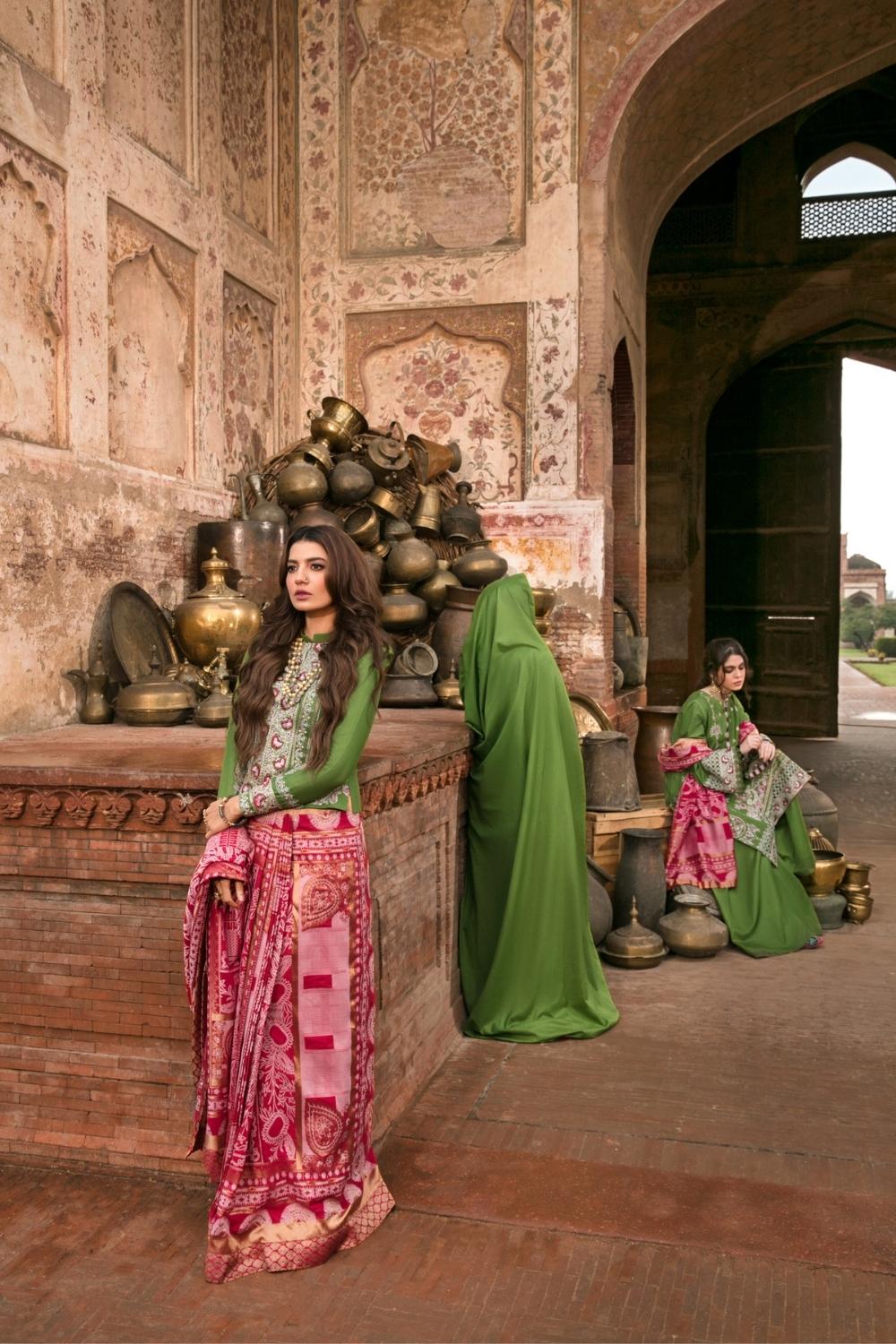 3 PC Unstitched | Embroidered Dobby Shirt | Net Dupatta