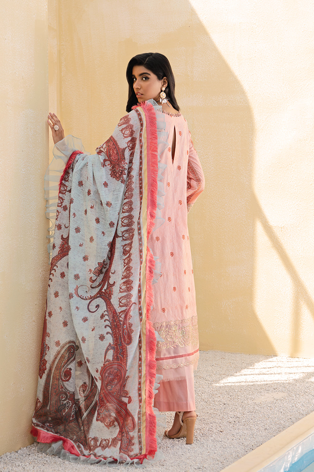 3 PC Unstitched Embroidered Suit