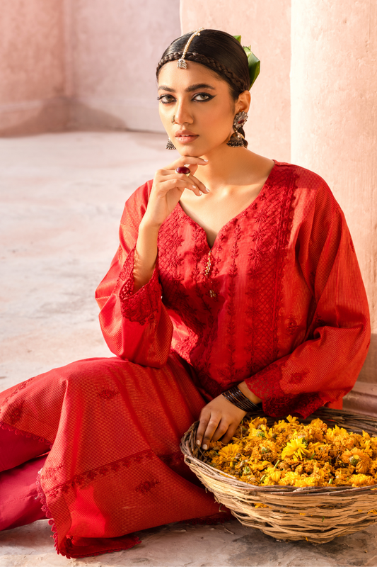 1 PC Unstitched | Embroidered Lawn Shirt