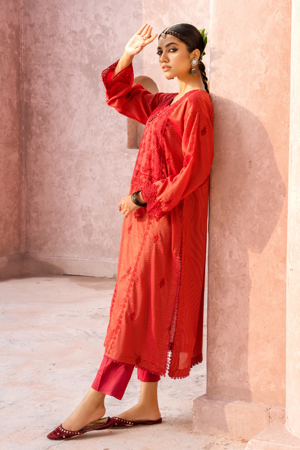 1 PC Unstitched | Embroidered Lawn Shirt