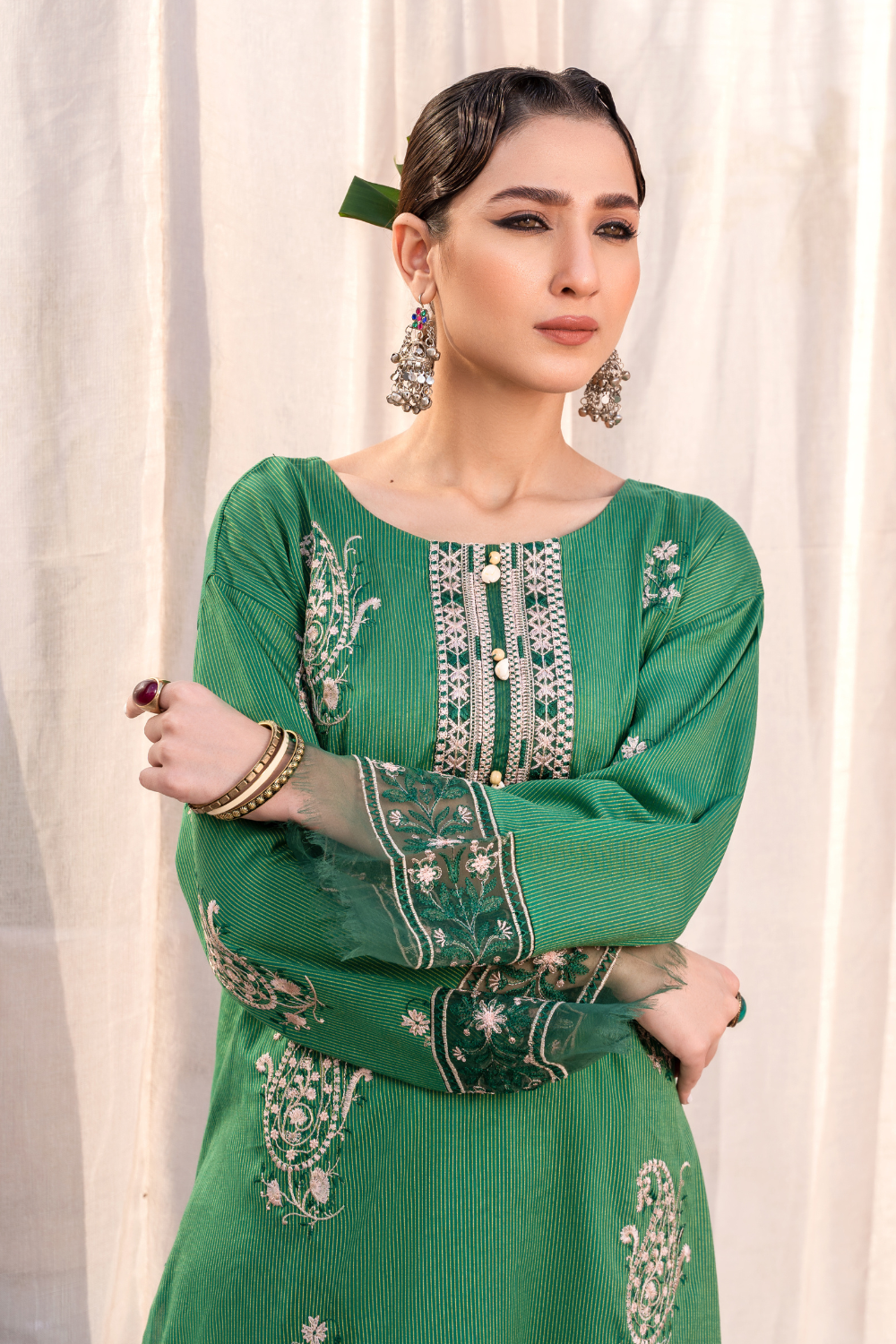 1 PC Unstitched | Embroidered Lawn Shirt