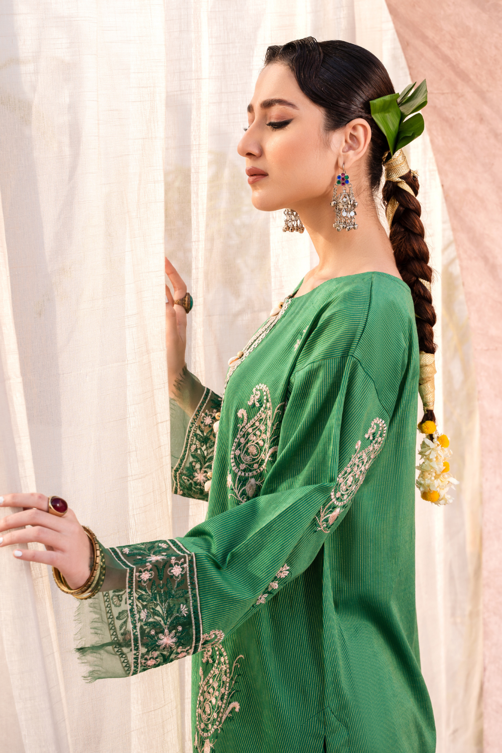 1 PC Unstitched | Embroidered Lawn Shirt