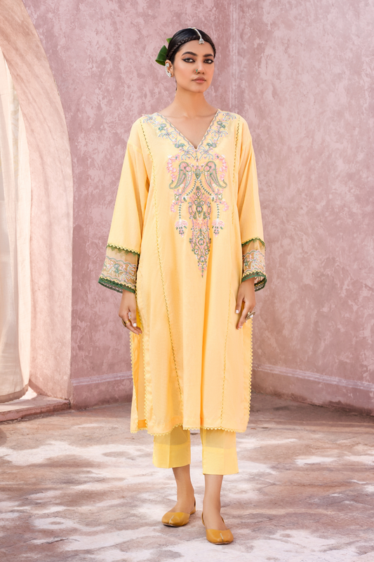 1 PC Unstitched | Embroidered Lawn Shirt