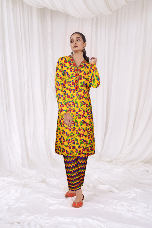 2 PC Unstitched | Printed Lawn Shirt + Trouser