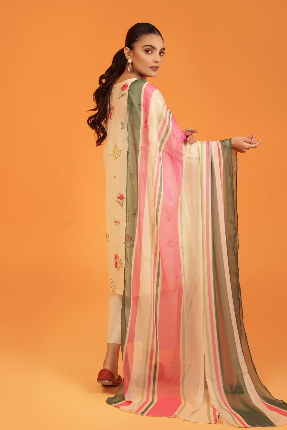 3 PC Unstitched | Printed Lawn Shirt + Trouser | Chiffon Dupatta