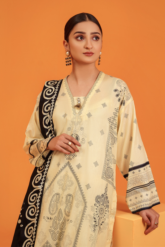 3 PC Unstitched | Printed Lawn Suit