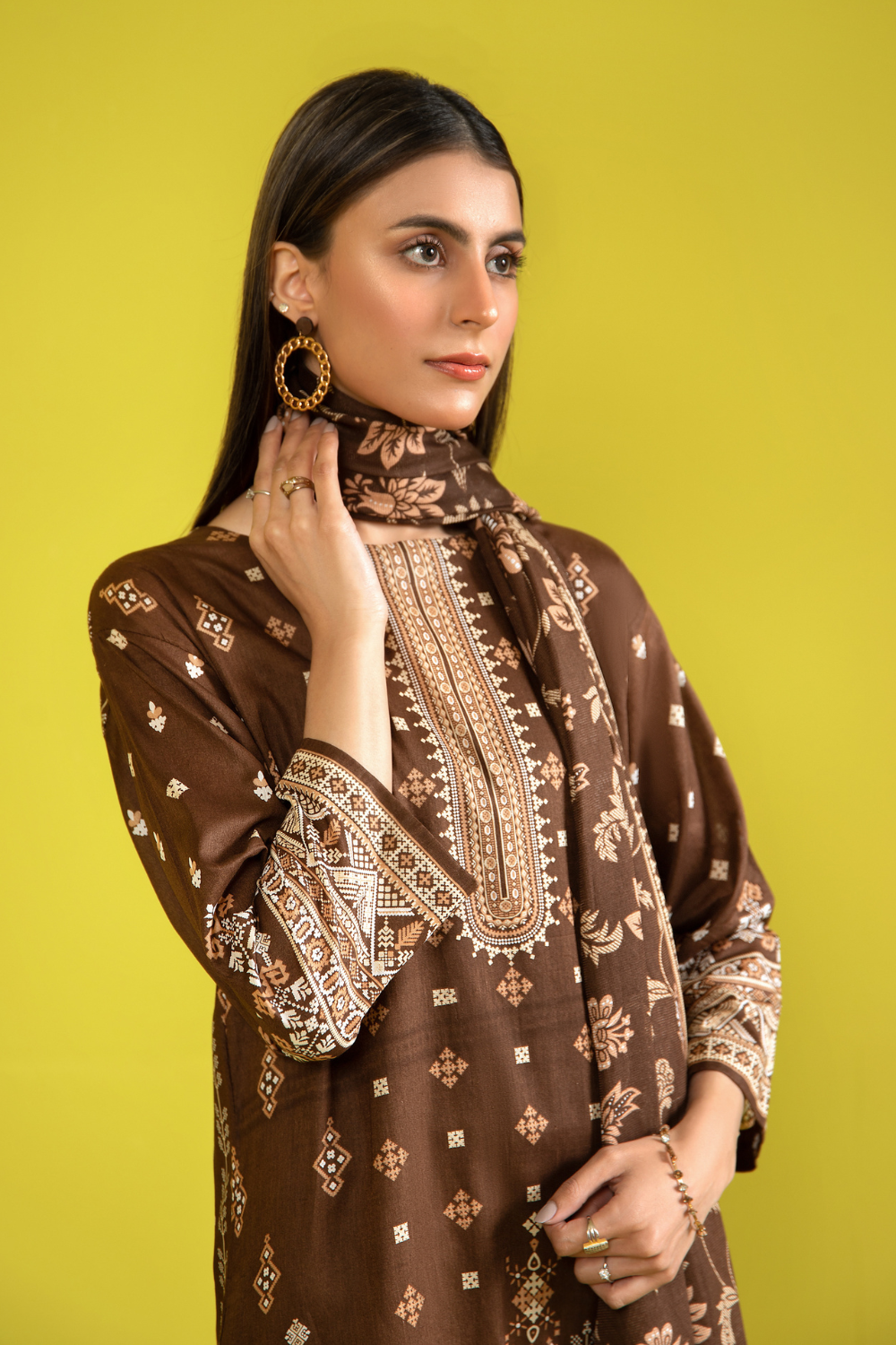 3 PC Unstitched | Printed Lawn Shirt + Trouser | Cotton Net Dupatta