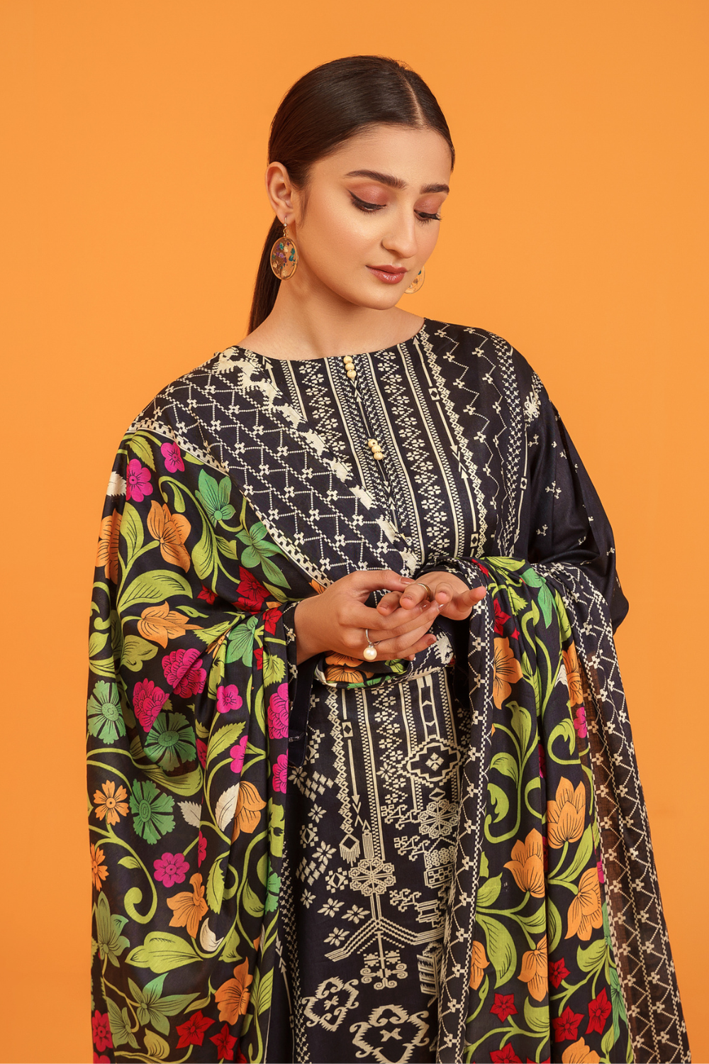 3 PC Unstitched | Printed Lawn Suit