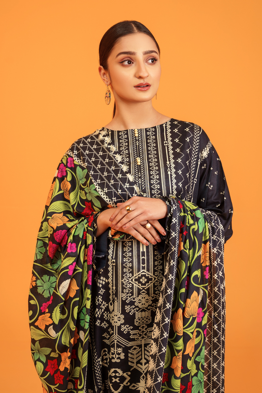 3 PC Unstitched | Printed Lawn Suit