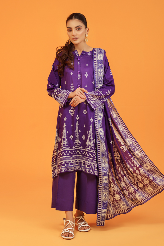 3 PC Unstitched | Printed Lawn Suit