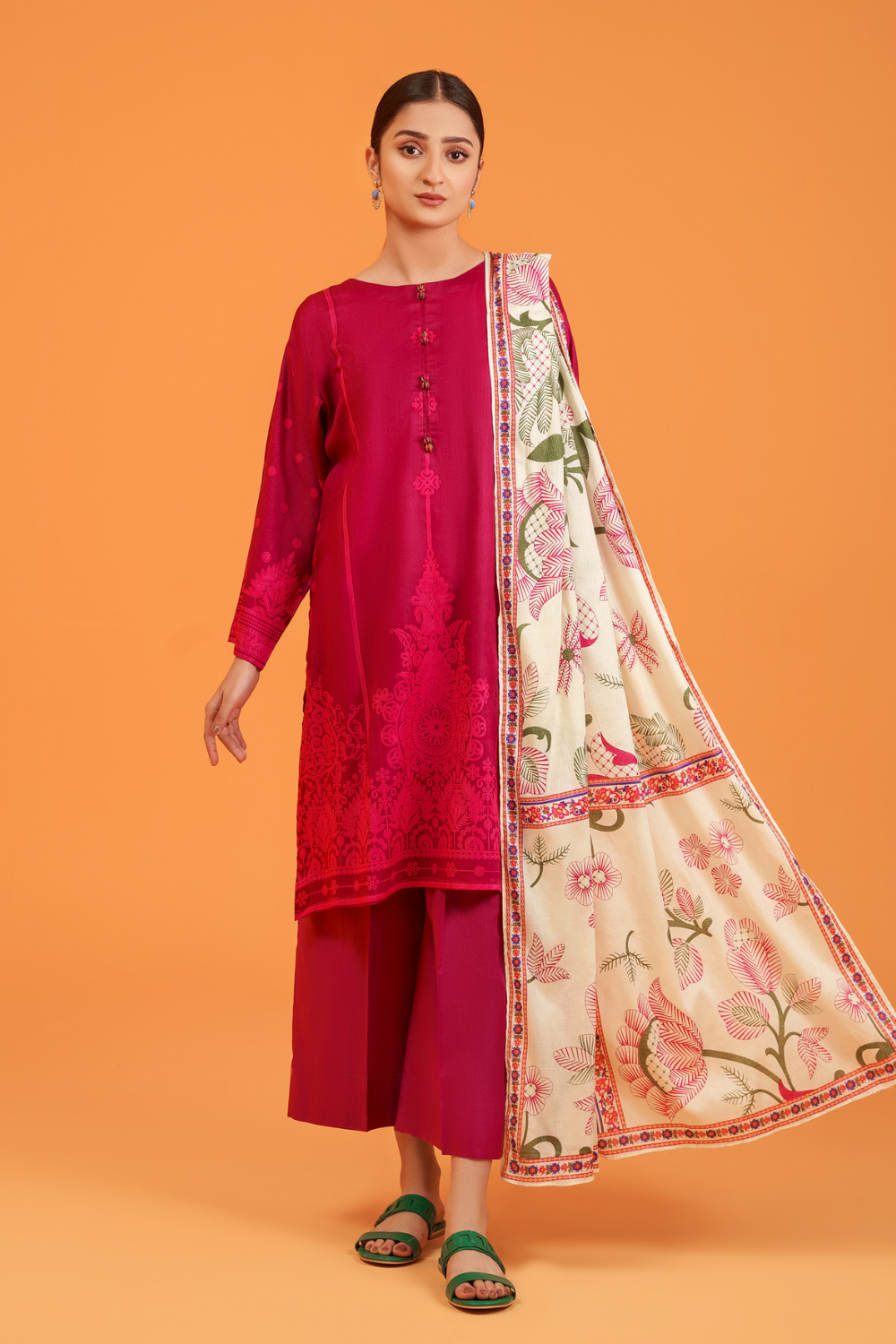 3 PC Unstitched | Printed Lawn Suit